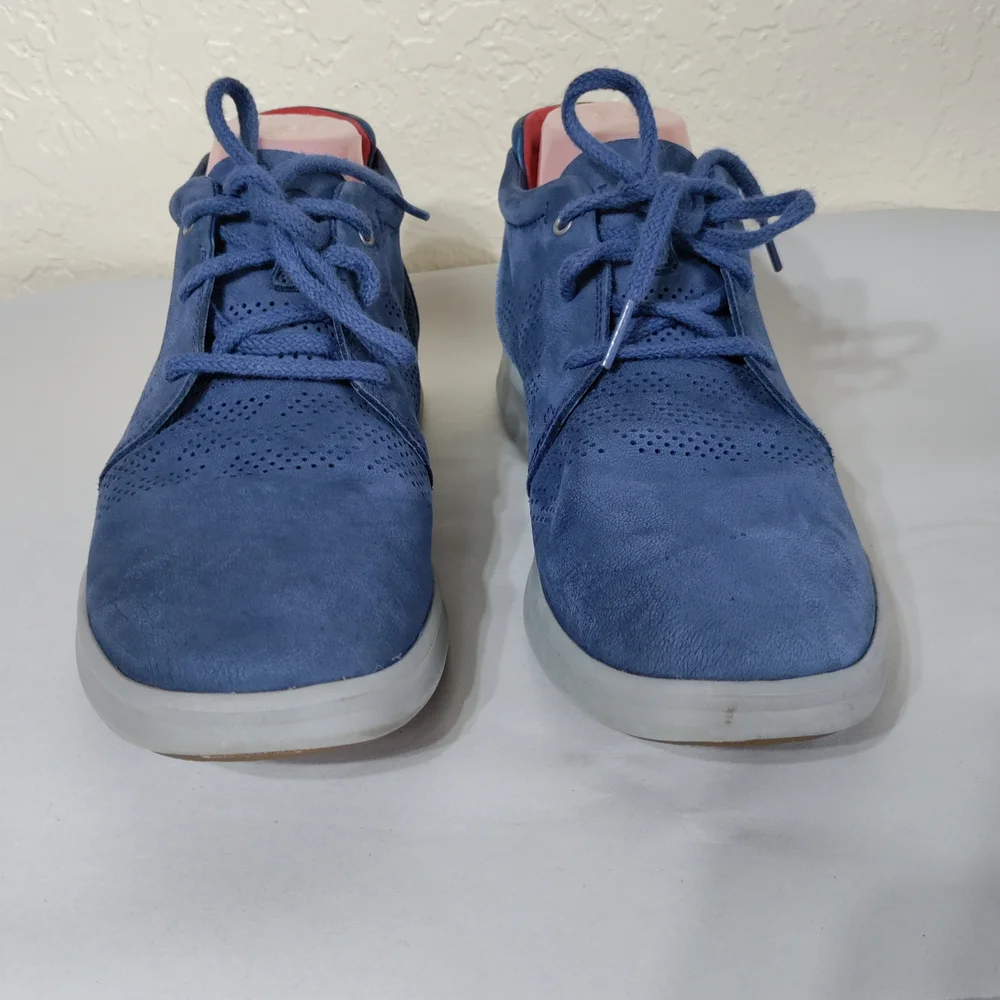 UGG Men's Larken Navy Suede Perforated Leather Lace-Up Sneakers‎